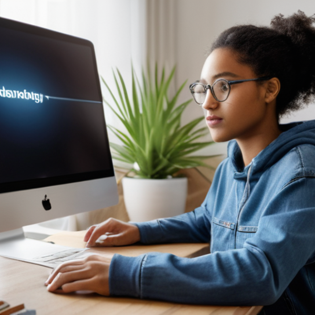 USB C 허브의 드라이버 설치 가이드 - **Prompt:** "A young adult, perhaps in their early twenties, with a diverse background, sits at a mo...