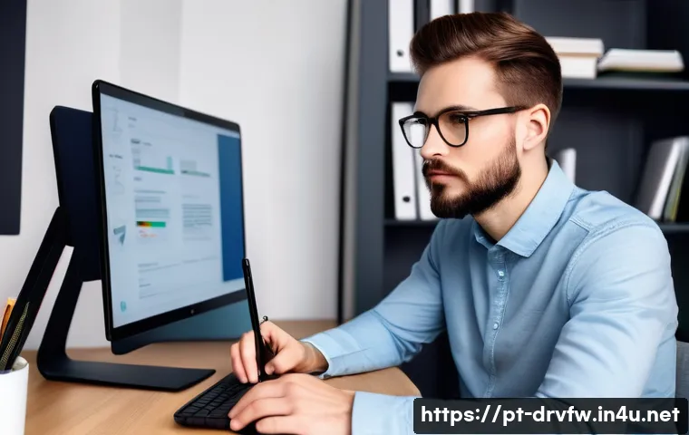 펌웨어 업데이트 시 필요한 도구 - **Prompt:** "A focused young adult, gender-neutral, aged around 25-30, with a determined yet slightl...